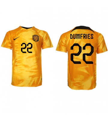 Lacne Muži Futbalové dres Holandsko Denzel Dumfries #22 MS 2022 Krátky Rukáv - Domáci
